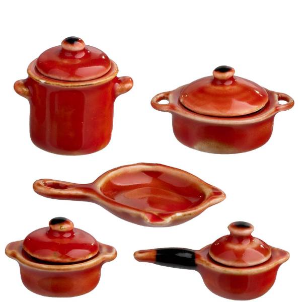 Red Ochre Dollhouse Miniature Cookware
