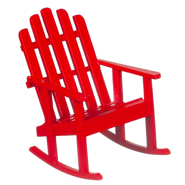 Red Dollhouse Miniature Adirondack Rocker