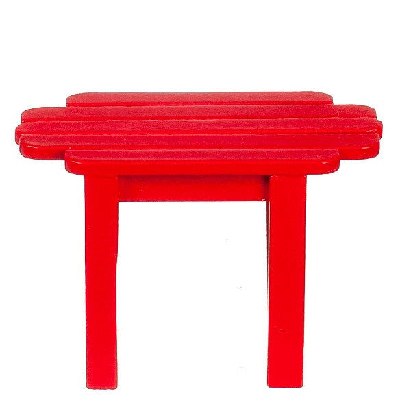 Red Dollhouse Miniature Adirondack Table