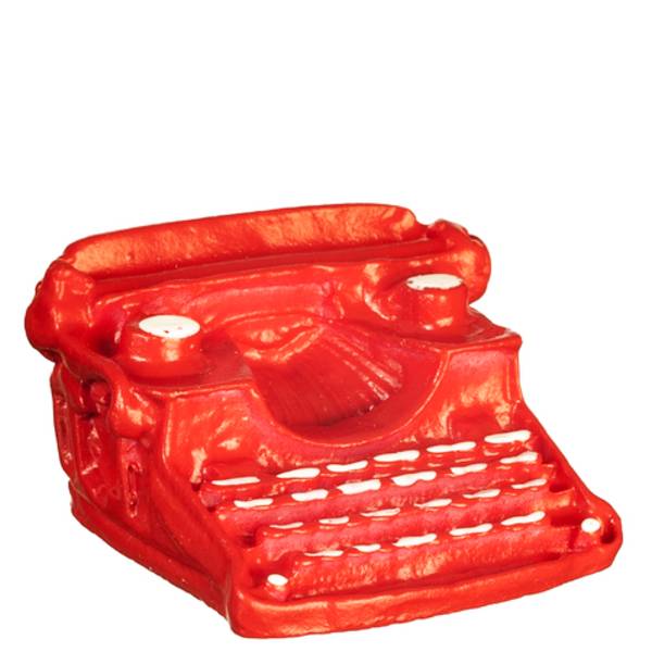 Red Dollhouse Miniature Typewriter