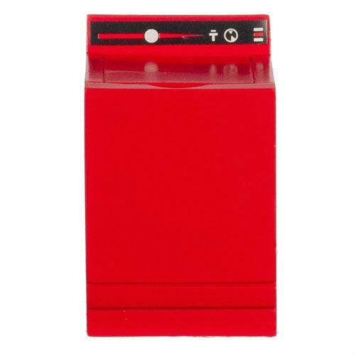 Red Dollhouse Miniature Washing Machine