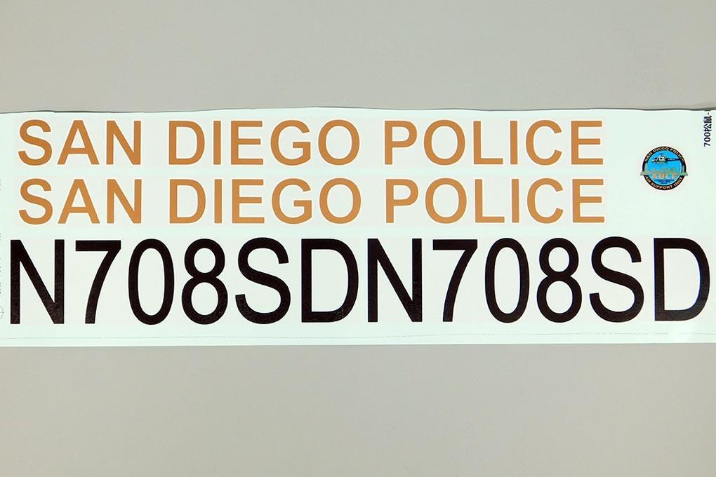 Roban 700 Size AS350 San Diego Police Decal Set