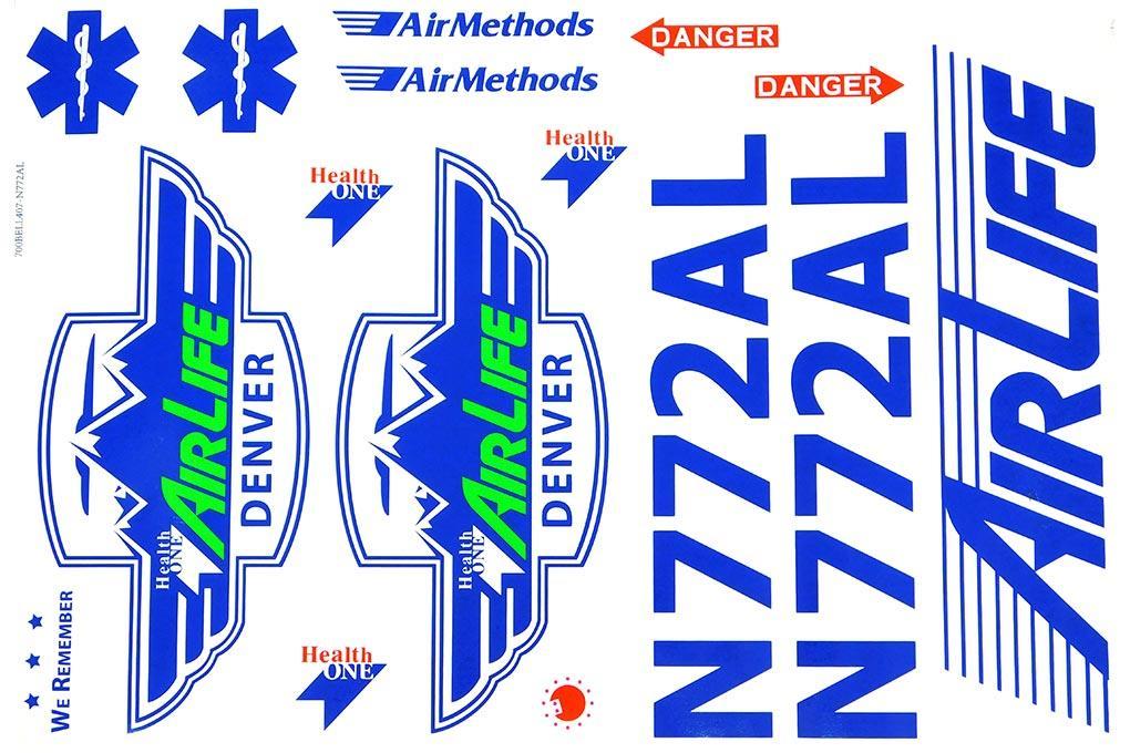 Roban 700 Size B407 Air Life Decal Set