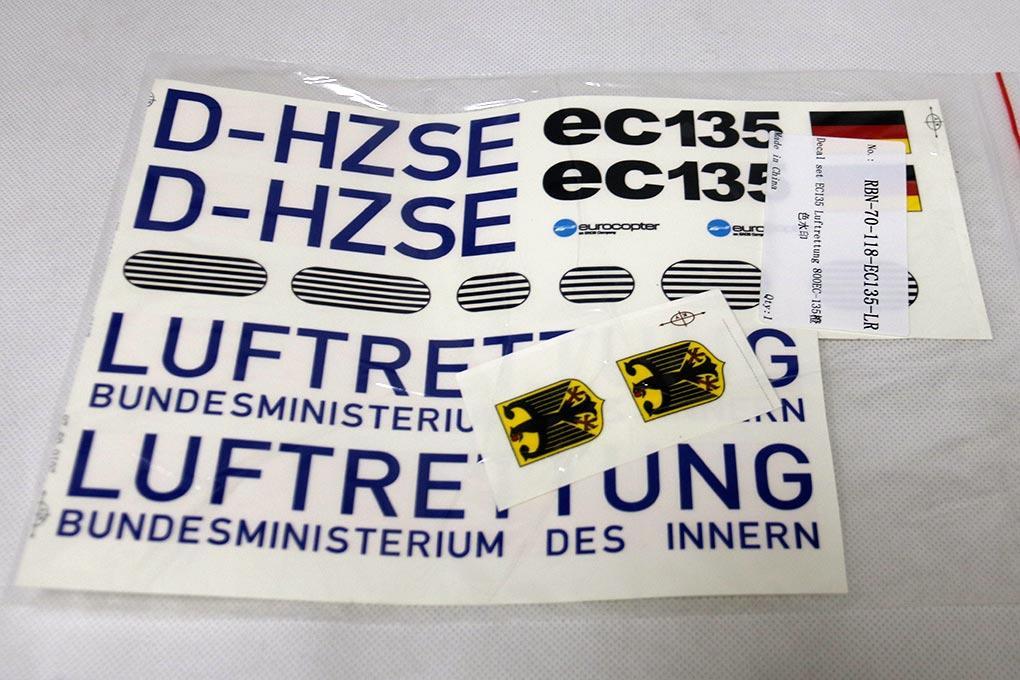 Roban 800 Size EC-135 Luftrettung Decal Set