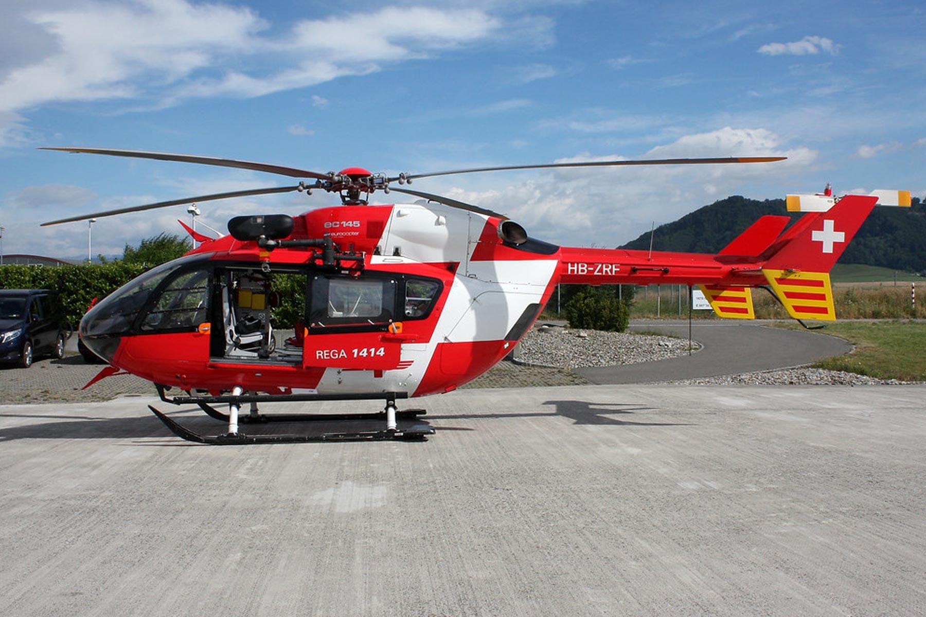Roban EC-145 Red and White 800 Size Scale Helicopter - ARF