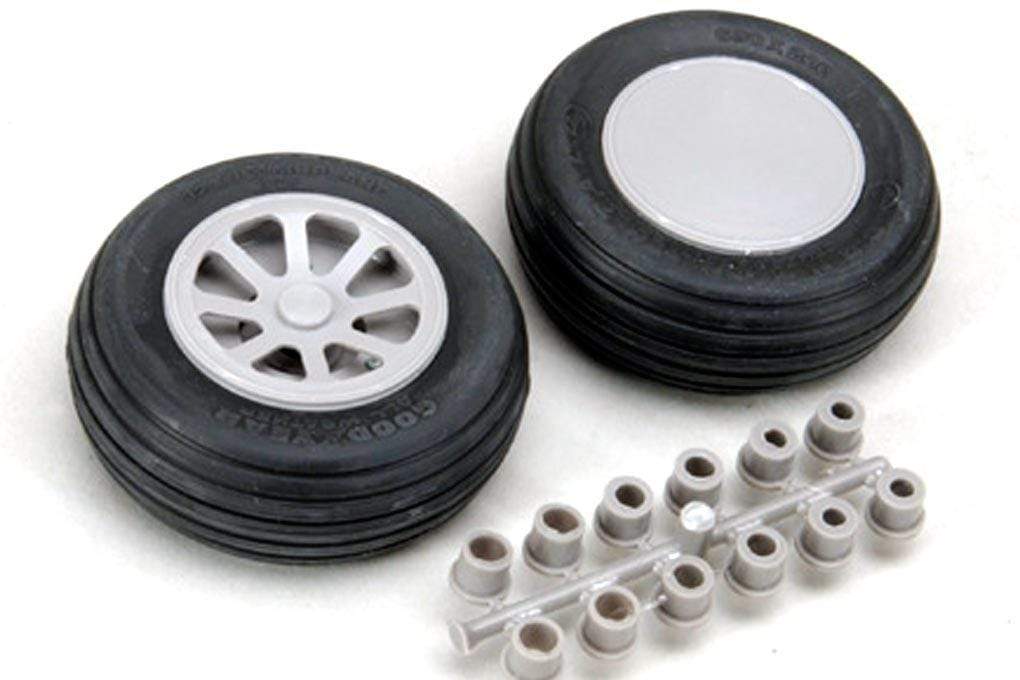 Robart 82.5mm (3.25") x 25.4mm Treaded Polyurethane Wheels for Multiple Axle Sizes (2 Pack)