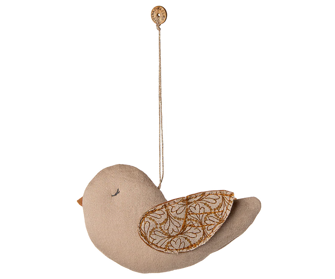 PREORDER Fabric ornament, Bird - Winter heart - Sand (10/15/25)