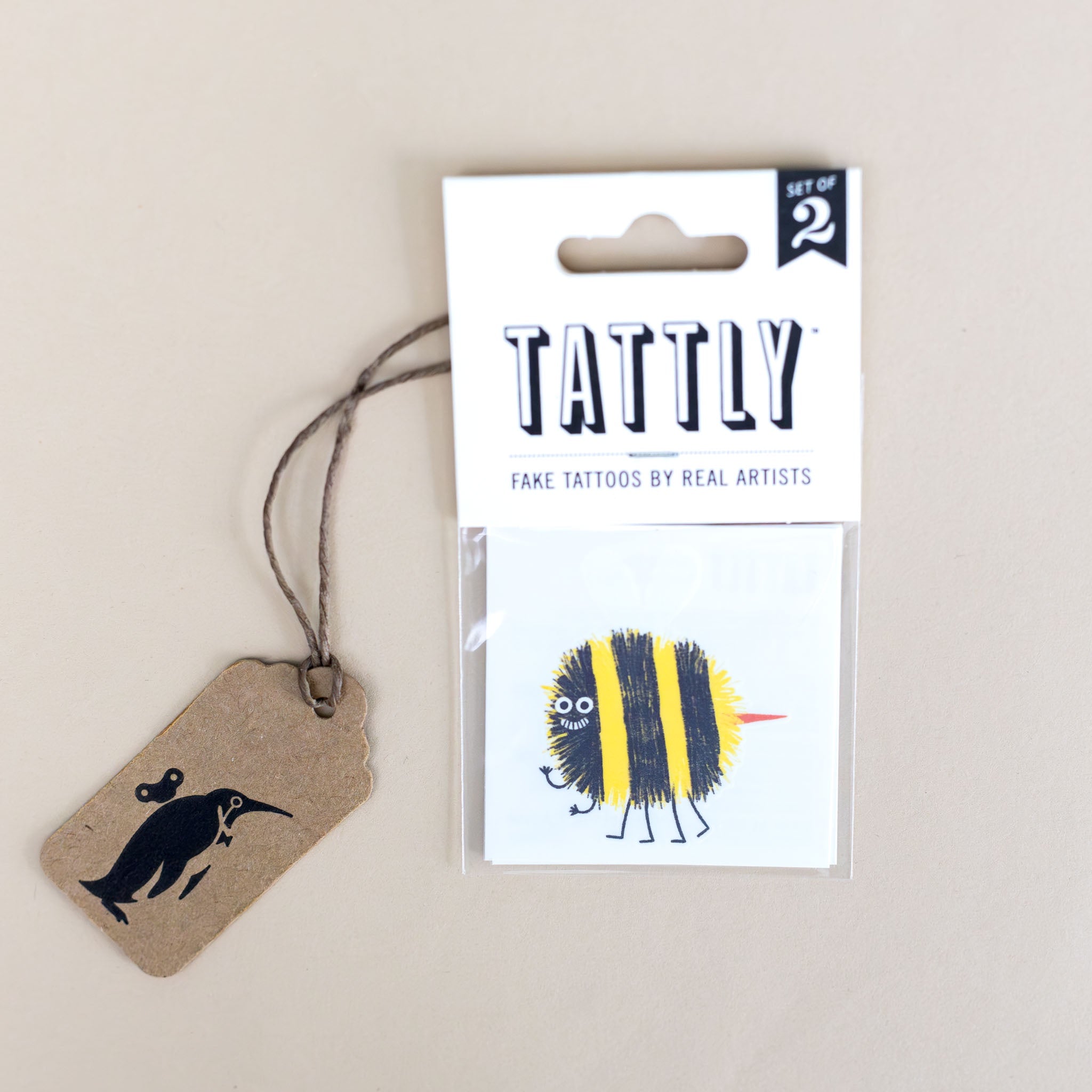 Smiley Bee Temporary Tattoo Pair