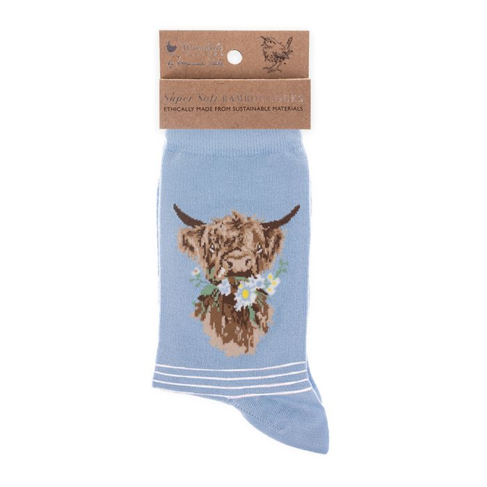 Daisy Coo' Highland Cow Socks
