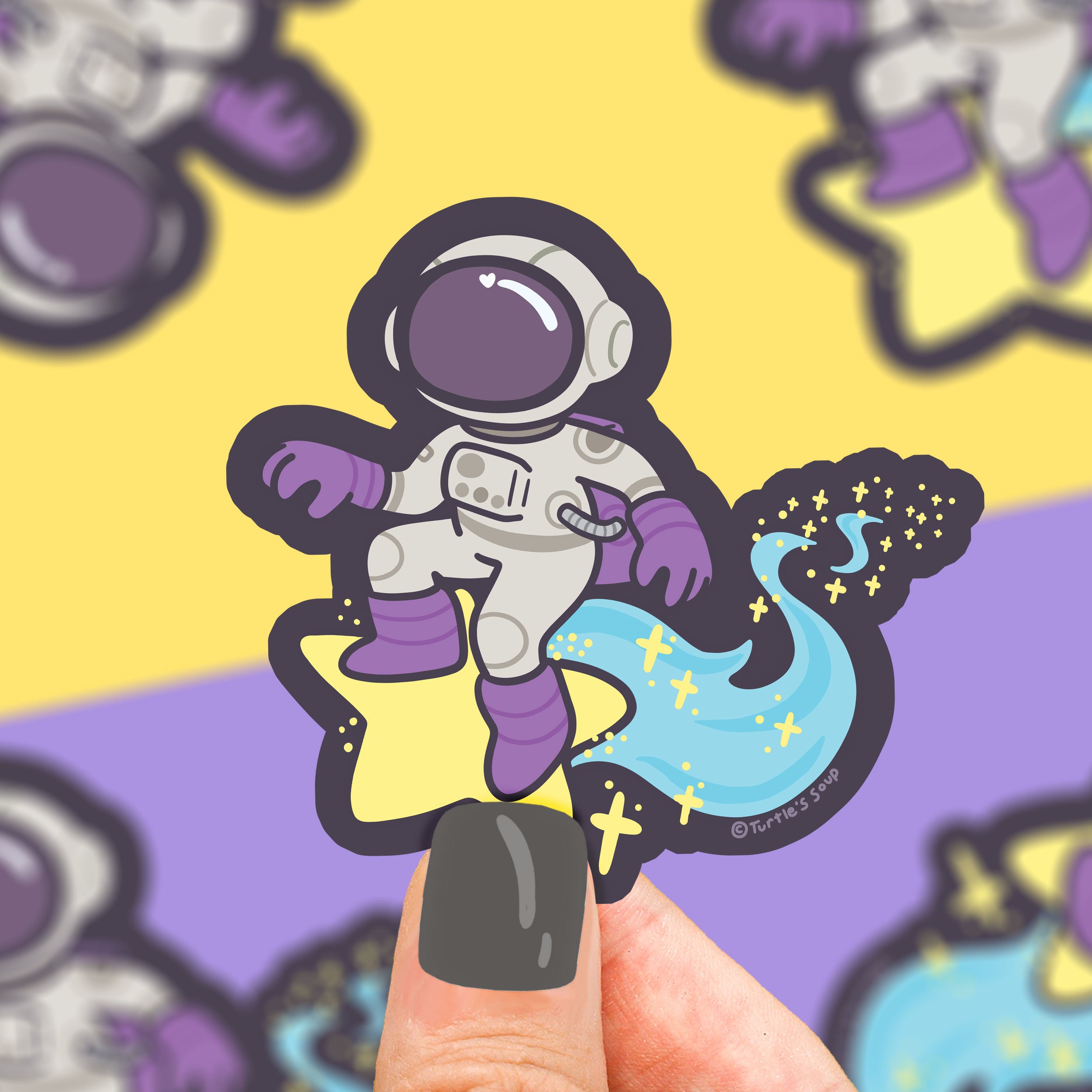 Surfing Spaceman Vinyl Sticker