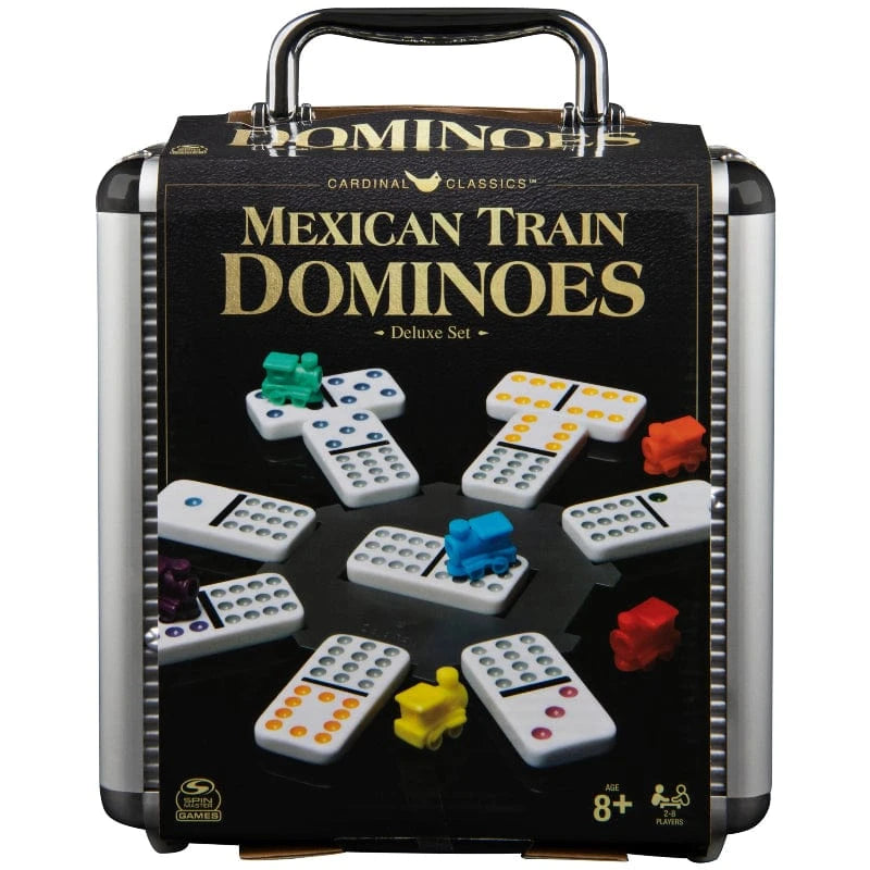 Mexican Train Dominoes in Aluminum Carry Case