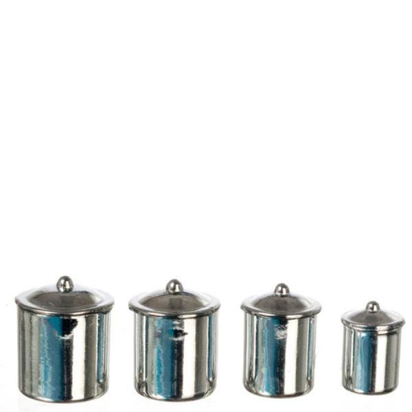 Stainless Steel Dollhouse Miniature Canisters