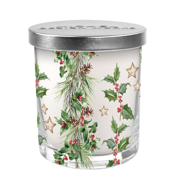 Holiday Garland Candle Jar with Lid