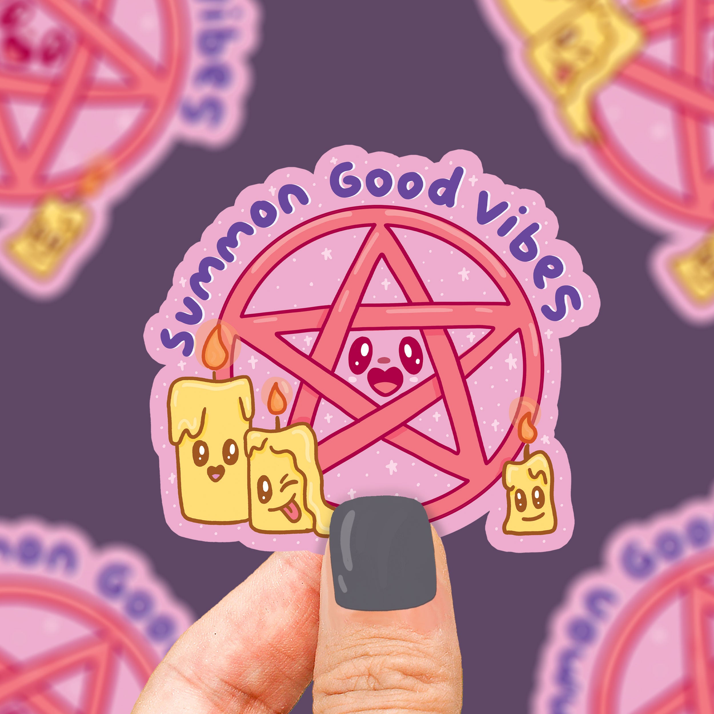 Summon Good Vibes Pentagram Vinyl Sticker