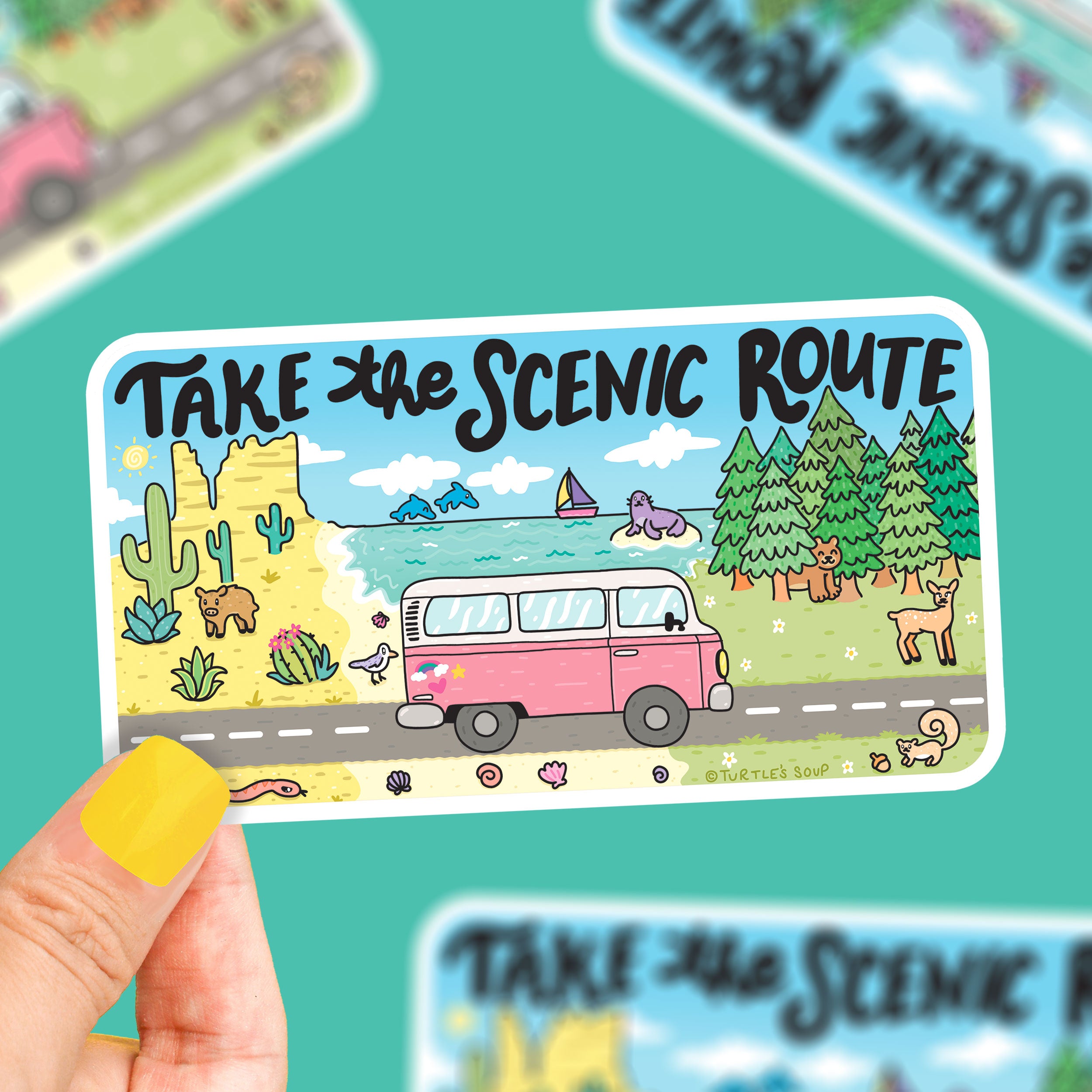 Take The Scenic Route Vinyl Sticker