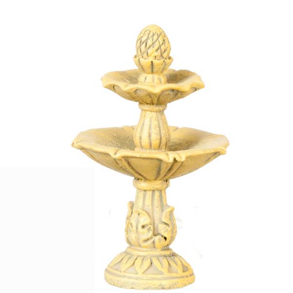 Tan Tiered Dollhouse Miniature Bird Bath