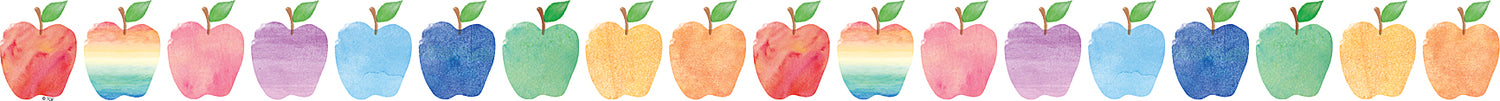 Watercolor Apples Die-Cut Border Trim