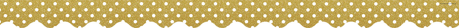 Gold Shimmer Polka Dot Scalloped Border Trim