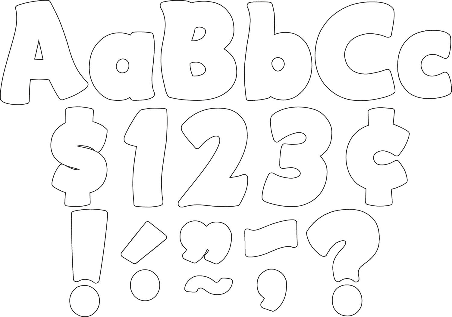 White Funtastic 4" Letters Combo Pack