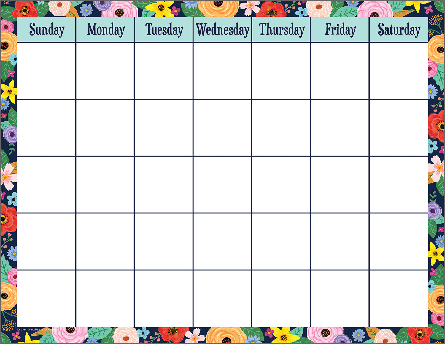 Wildflowers Calendar Chart