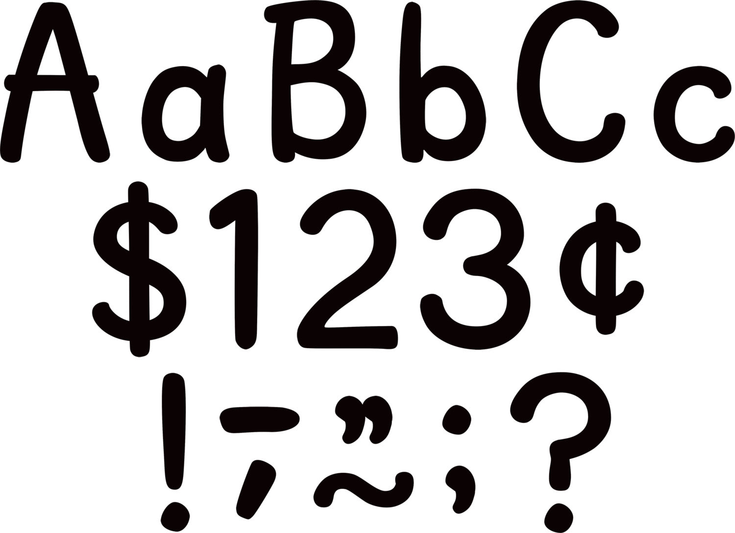 Black 4" Modern Classic Letters Combo Pack