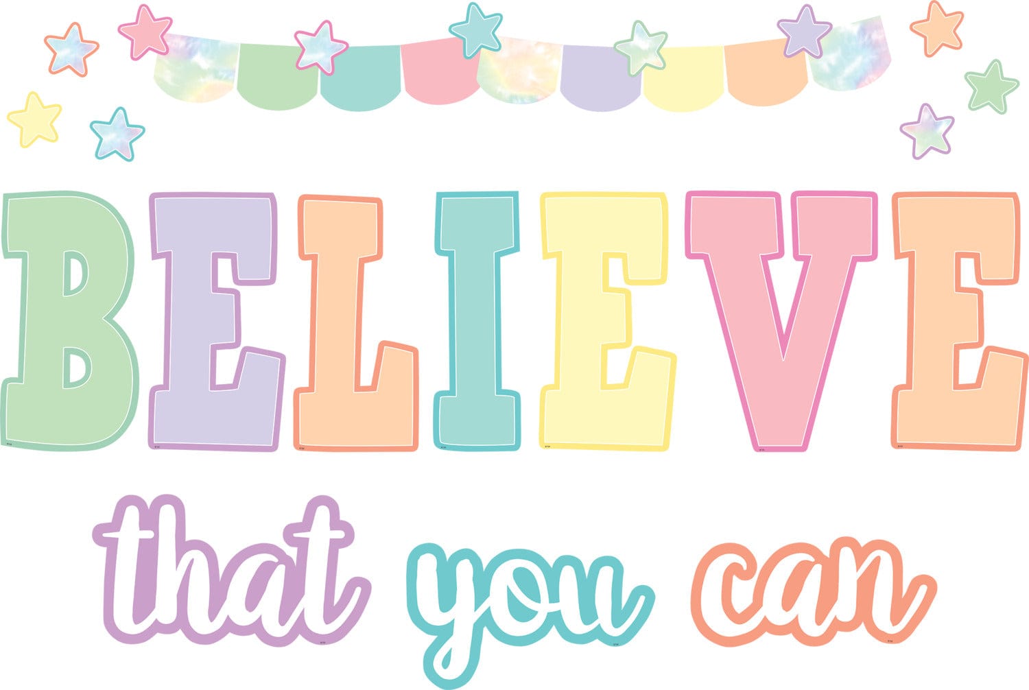 Teacher Created Resources Pastel Pop Believe That You Can Bulletin Board