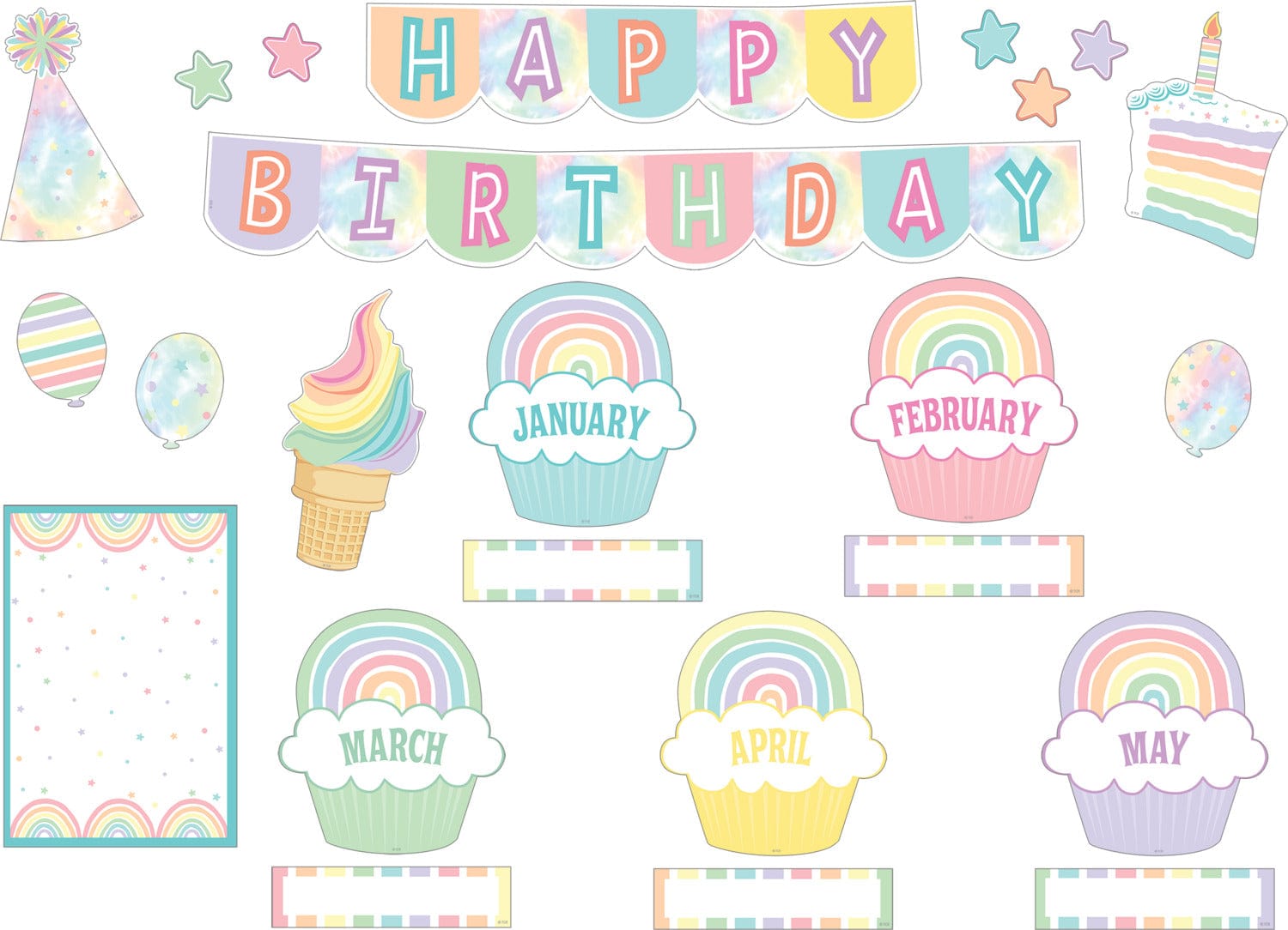 Teacher Created Resources Pastel Pop Happy Birthday Mini Bulletin Board