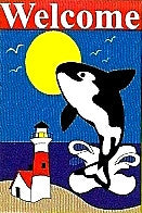 "Killer Whale - Welcome" Flag