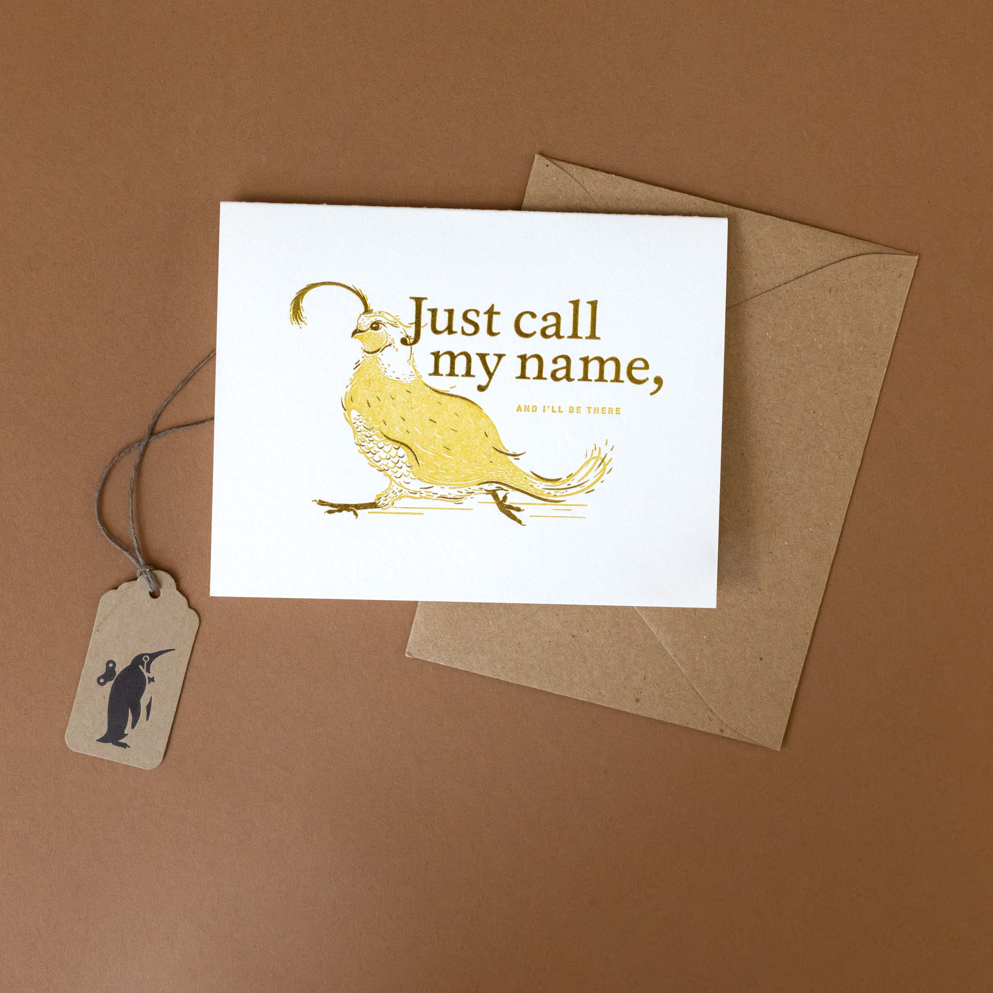 Call My Name Letterpress Greeting Card