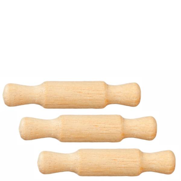 3 Small Dollhouse Miniature Rolling Pins