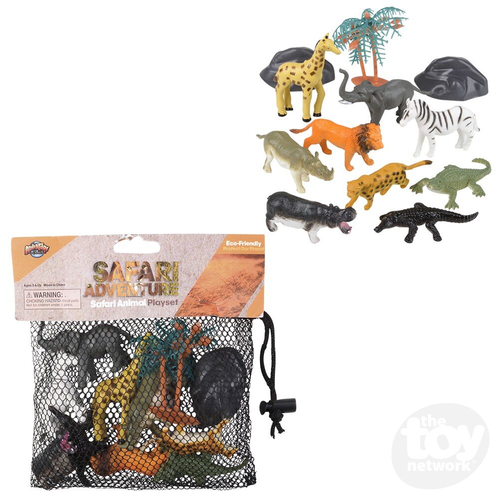 "Safari Animals" in a Mesh Bag Play Set