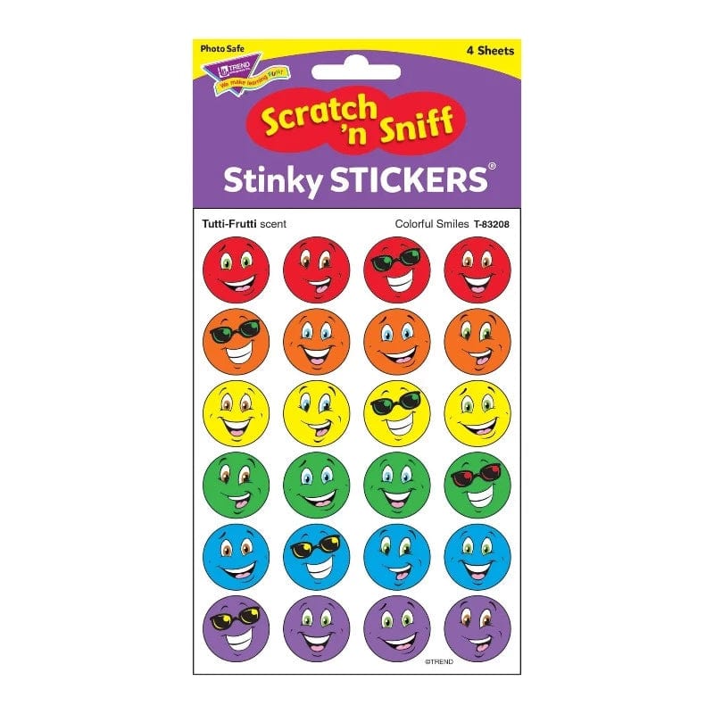 Scratch & Sniff Stickers - Colorful Smiles (Tutti-Frutti Scent)