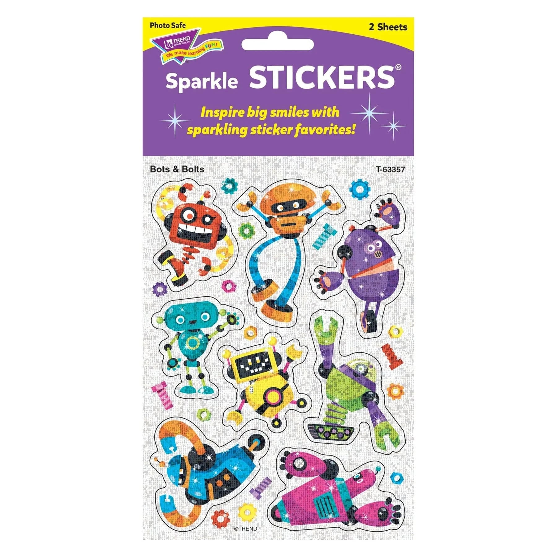 Bots & Bolts Sparkle Stickers
