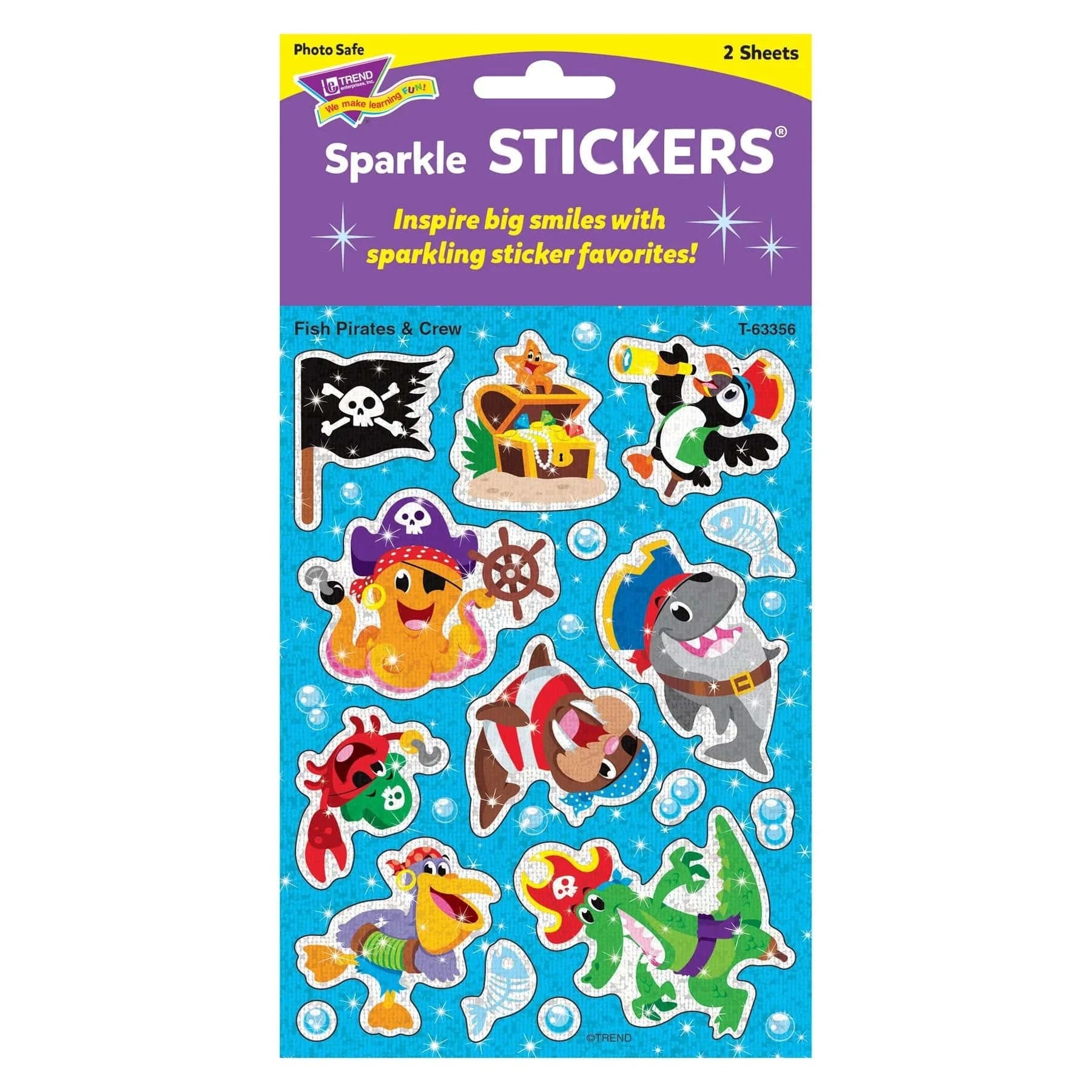 Fish Pirates & Crew Sparkle Stickers