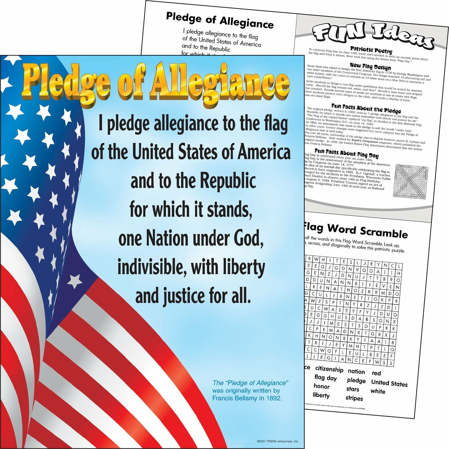 Pledge Of Allegiance Learning Chart, 17" X 22"