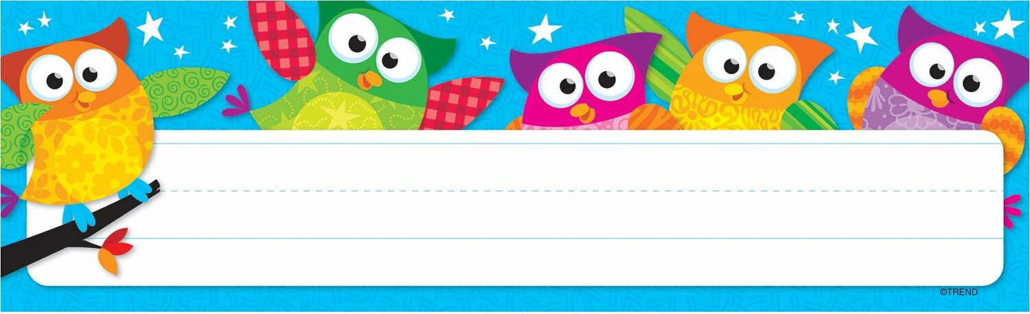 Owl-stars! Desk Toppers Name Plates, 36 Ct