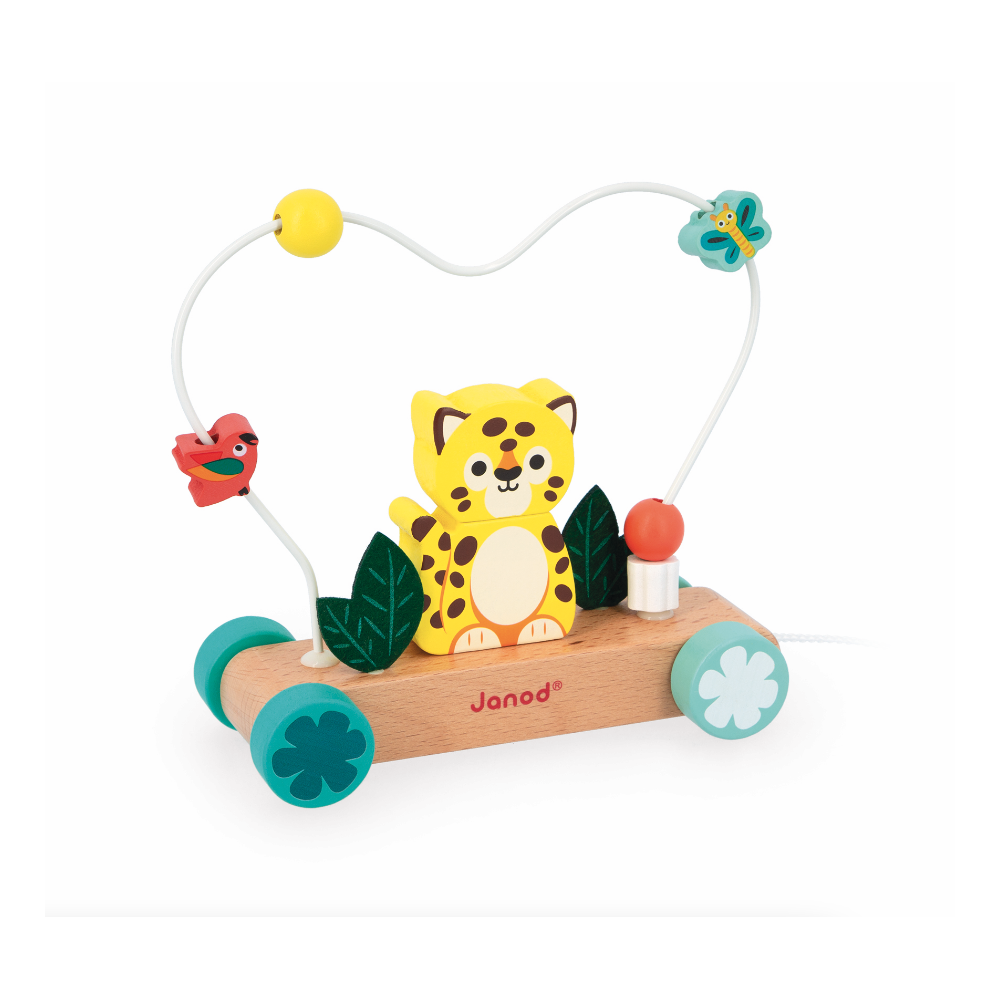 Pull-Along Jaguar Stacker Bead Toy