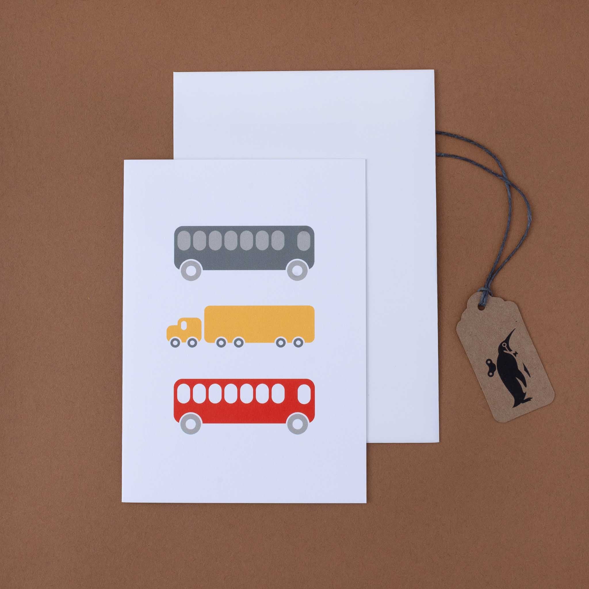 Truck and Bus Greeting Card