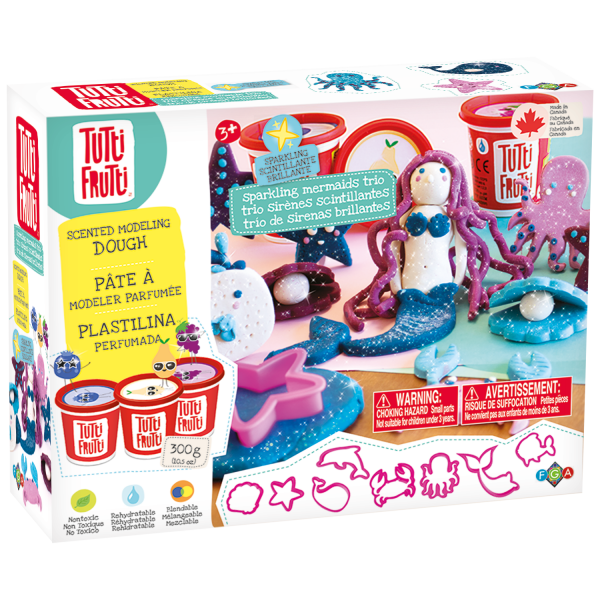 "Tutti Frutti" Mermaids Sparkling Modeling Dough Kit