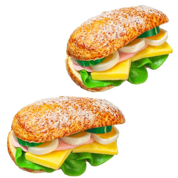 2 Dollhouse Miniature Sub Sandwiches