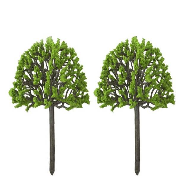 2 Dollhouse Miniature Green Trees