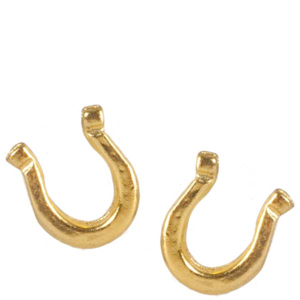 2 Gold Dollhouse Miniature Horseshoes