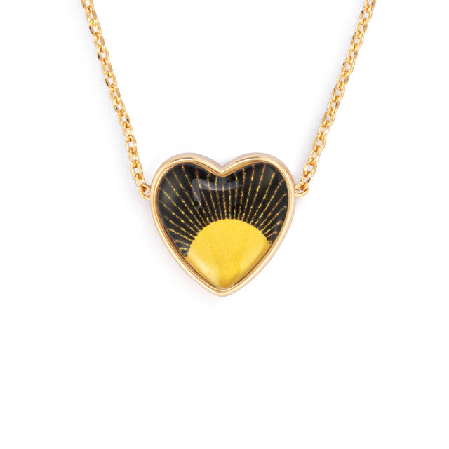 My Sunshine Gold Art Heart Necklace