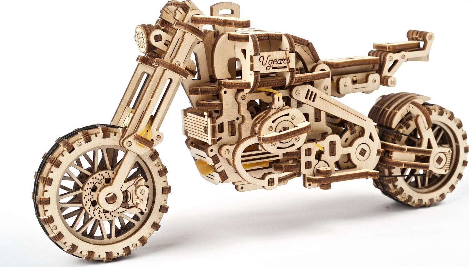 Ugears Motorcycle Scrambler With Sidecar - Wooden Building Kits