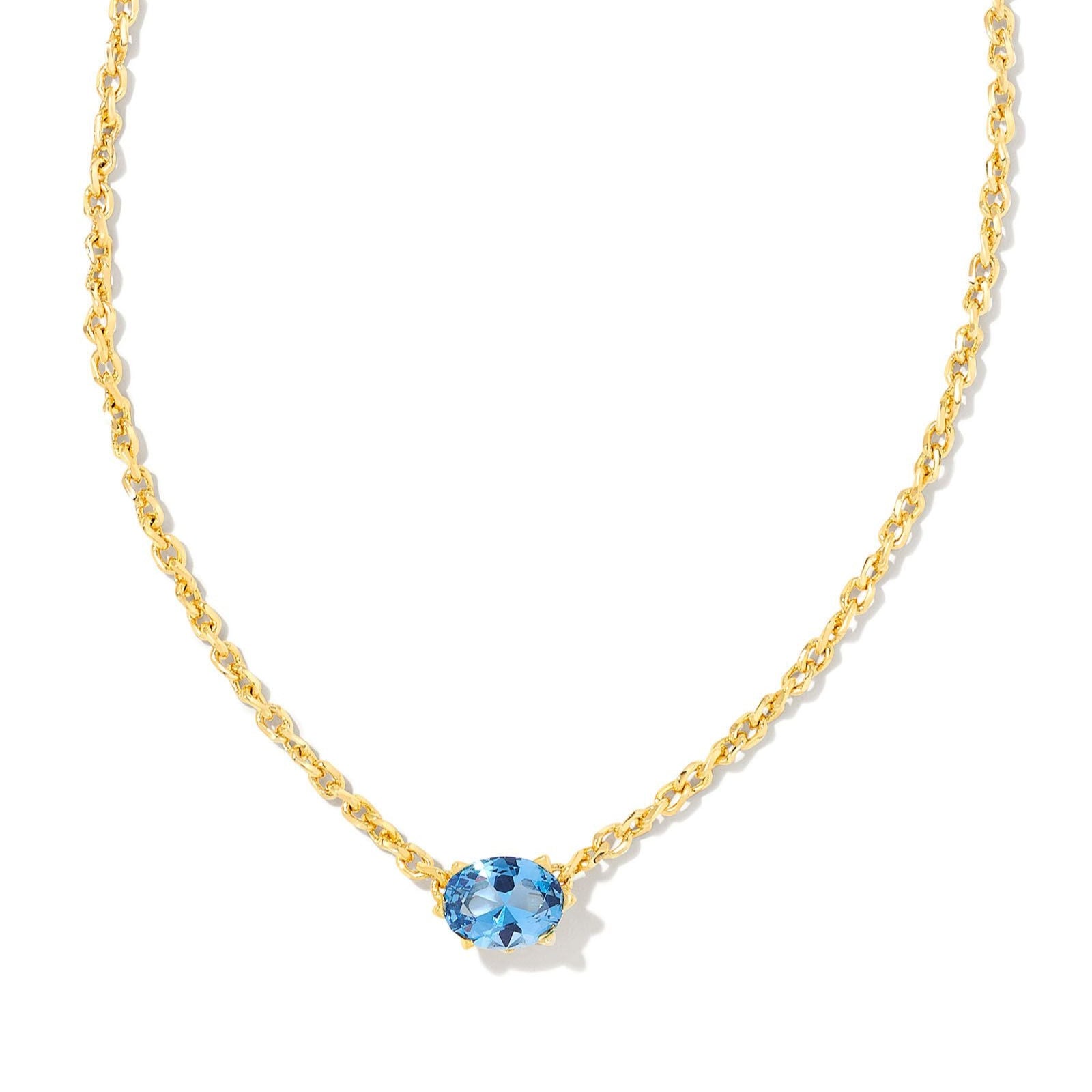 Kendra Scott Cailin Gold Pendant Necklace in Blue Violet Crystal