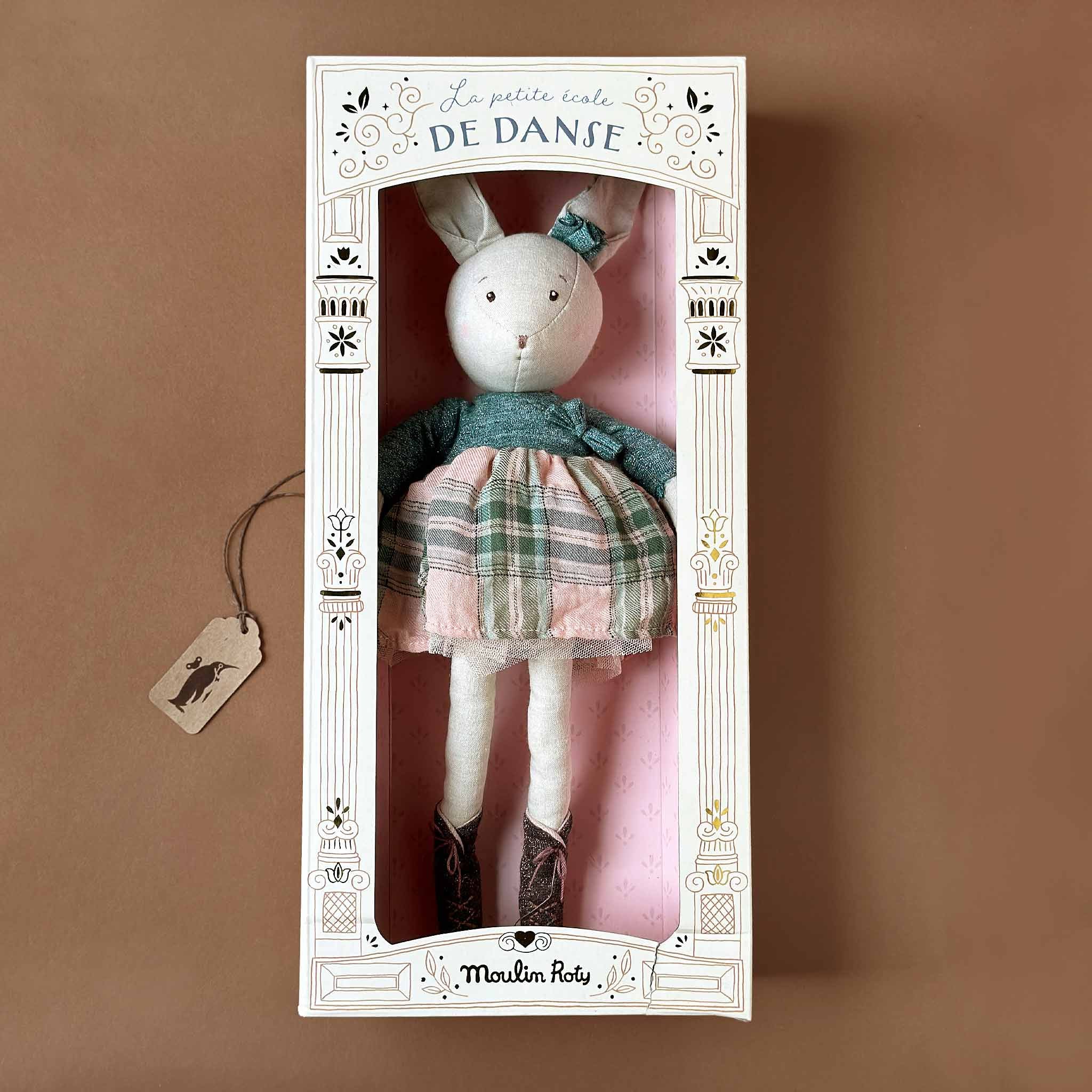 Victorine the Rabbit | Pink Plaid Skirt Outfit
