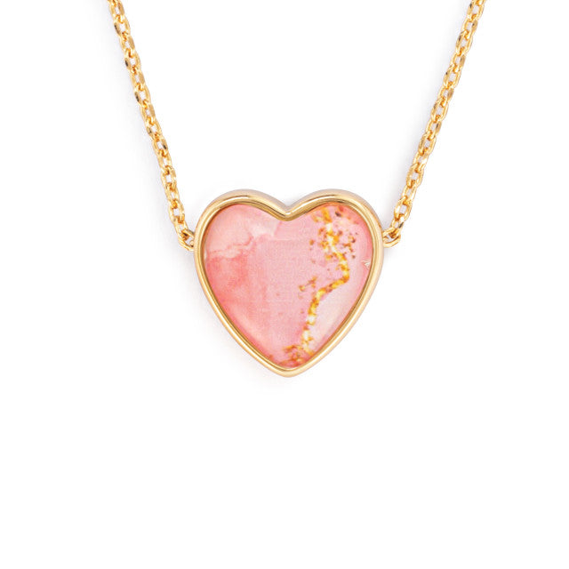 Be Courageous & Strong Gold Art Heart Necklace