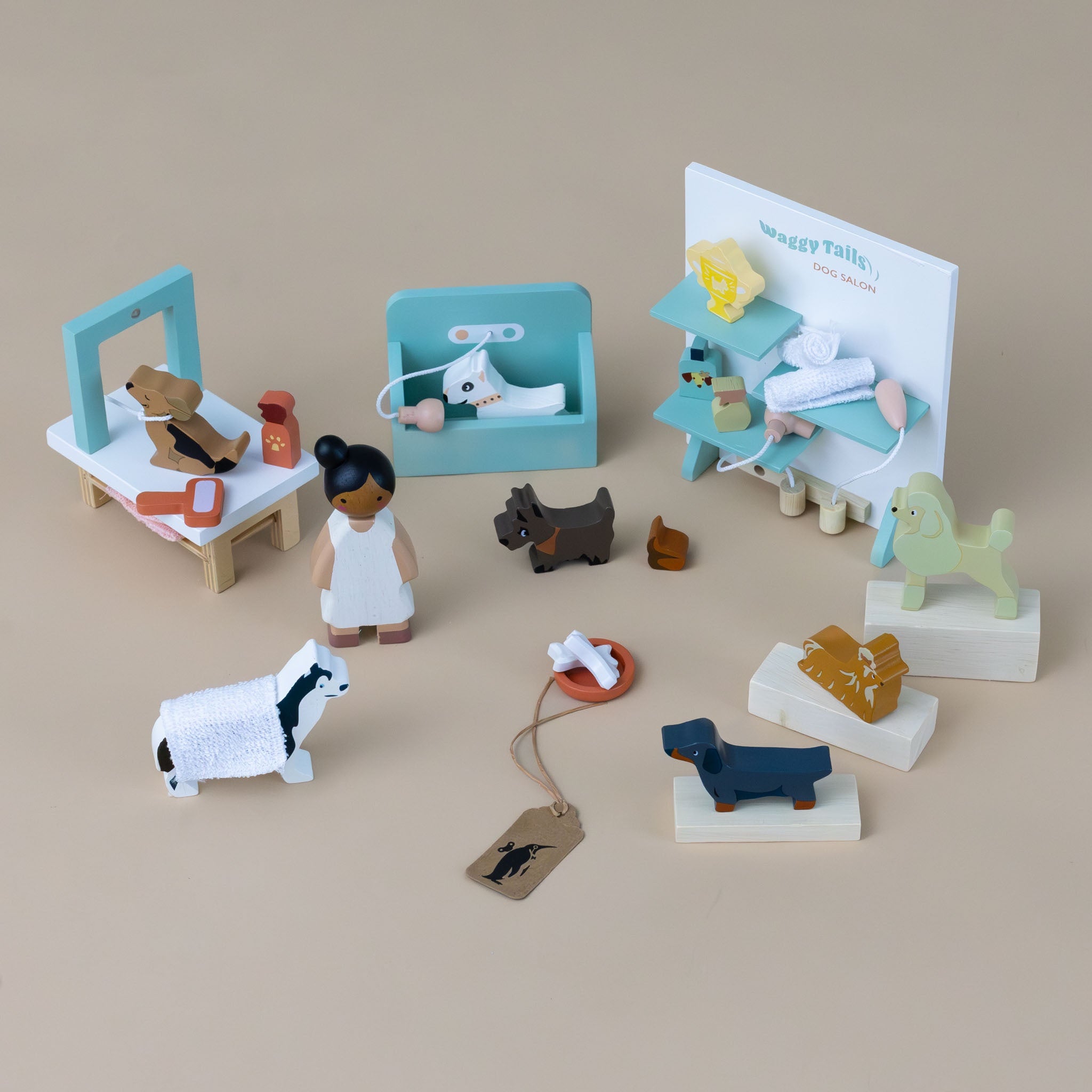 Wooden Dog Salon Play Set