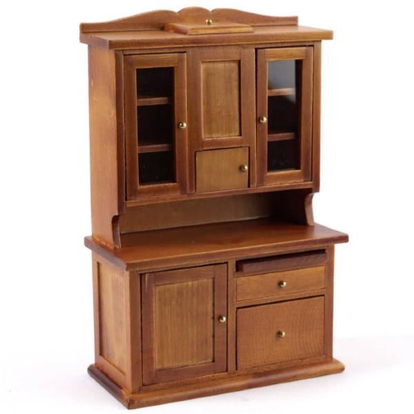 Walnut Dollhouse Miniature Flour Bin Hutch