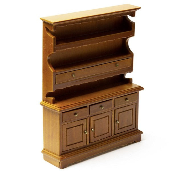 Walnut Dollhouse Miniature Hutch